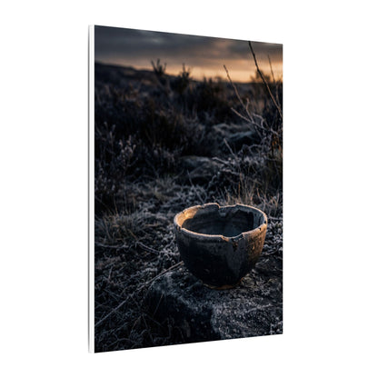 Kanso Ceramic Bowl Canvas Art - Dark Japandi Dark Texture