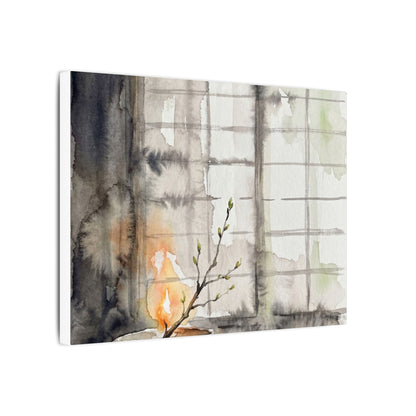 Shoji Screen Canvas Art | Spring Japandi Watercolor Art