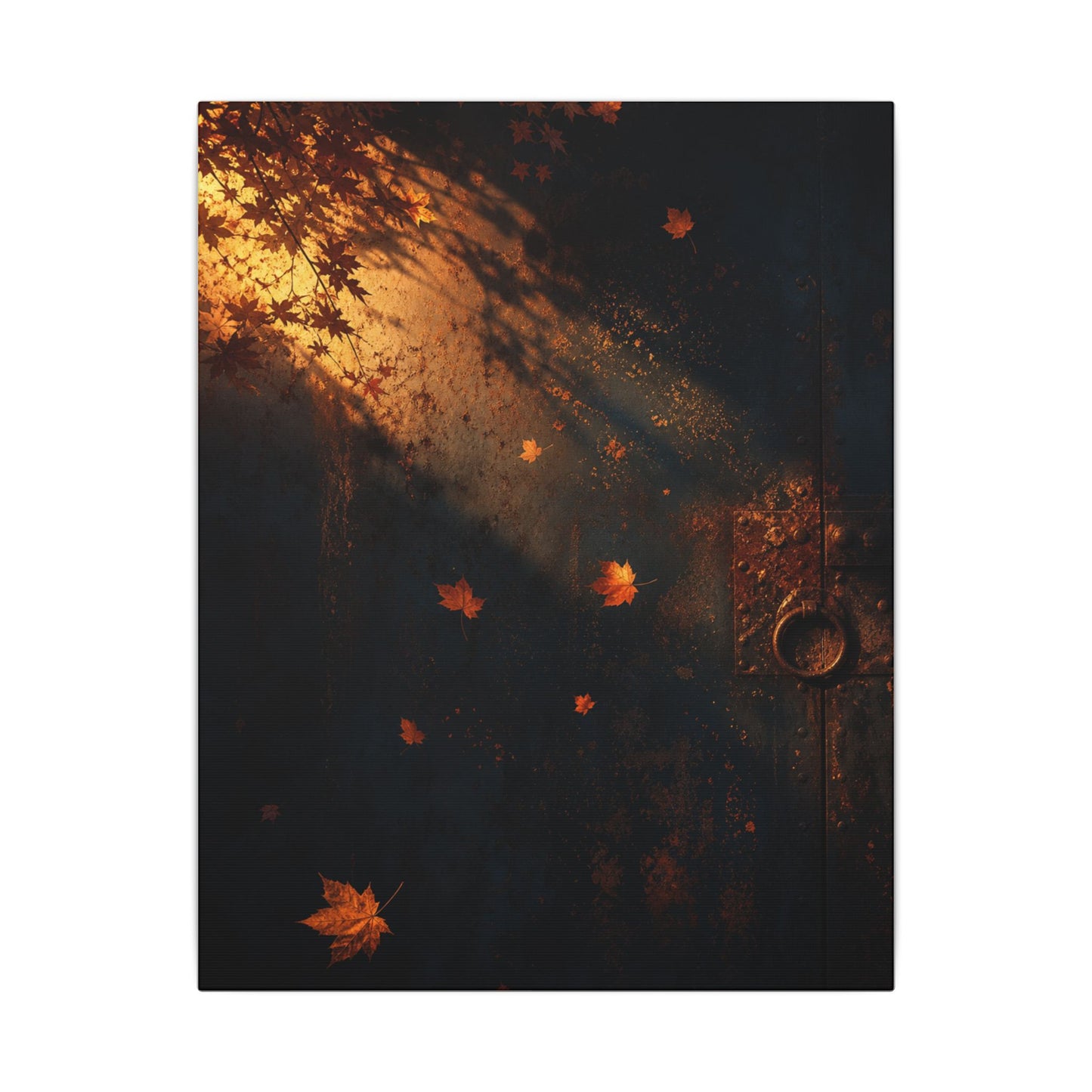 Dark Japandi Rust Patina in Golden Hour | Shadow Zen Canvas Art