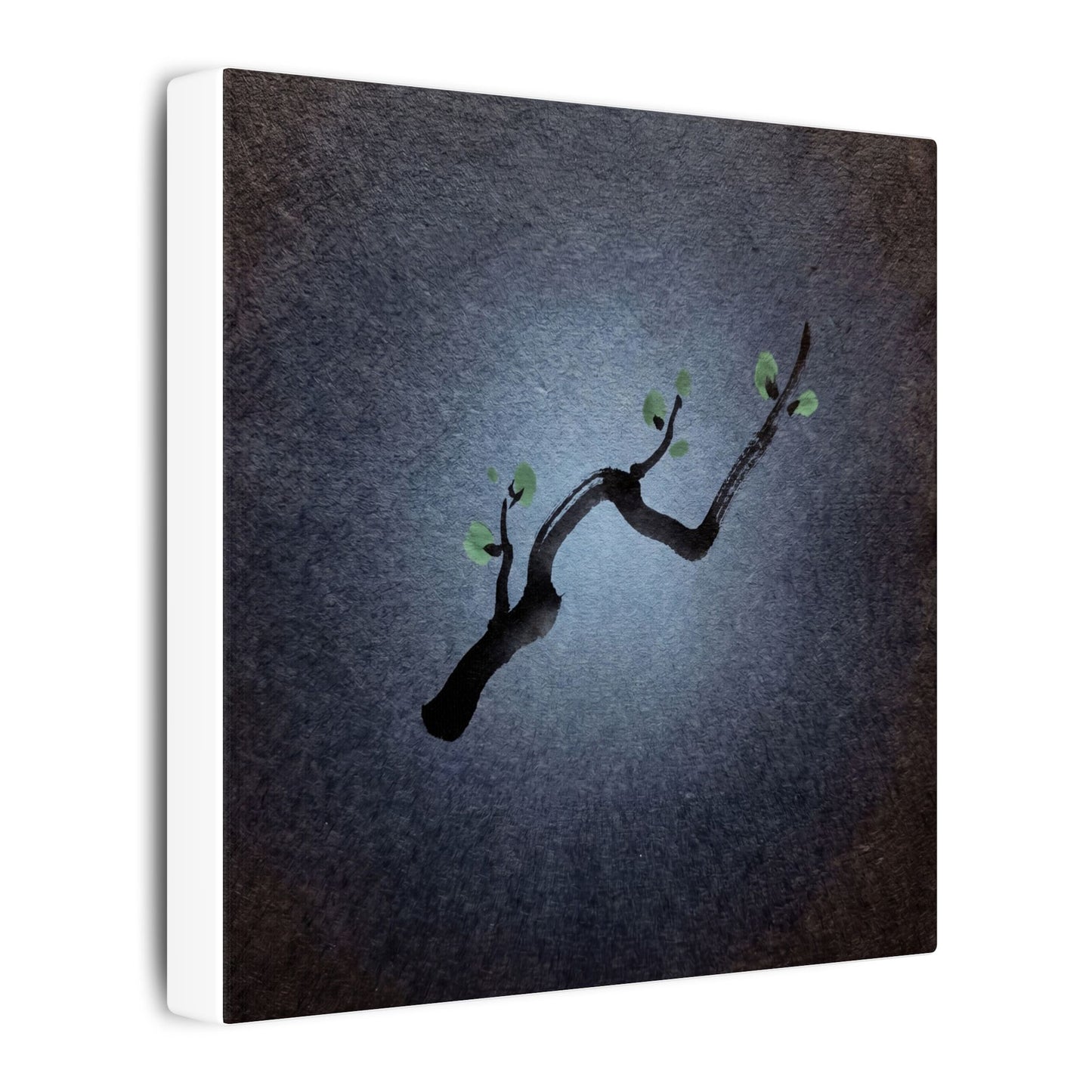 Ink Brushstroke Canvas Art | Spring Dark Japandi Moody Minimal Art