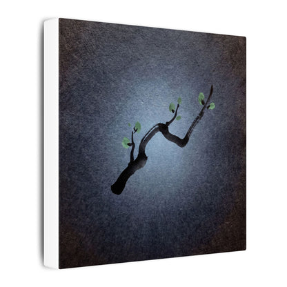 Ink Brushstroke Canvas Art | Spring Dark Japandi Moody Minimal Art