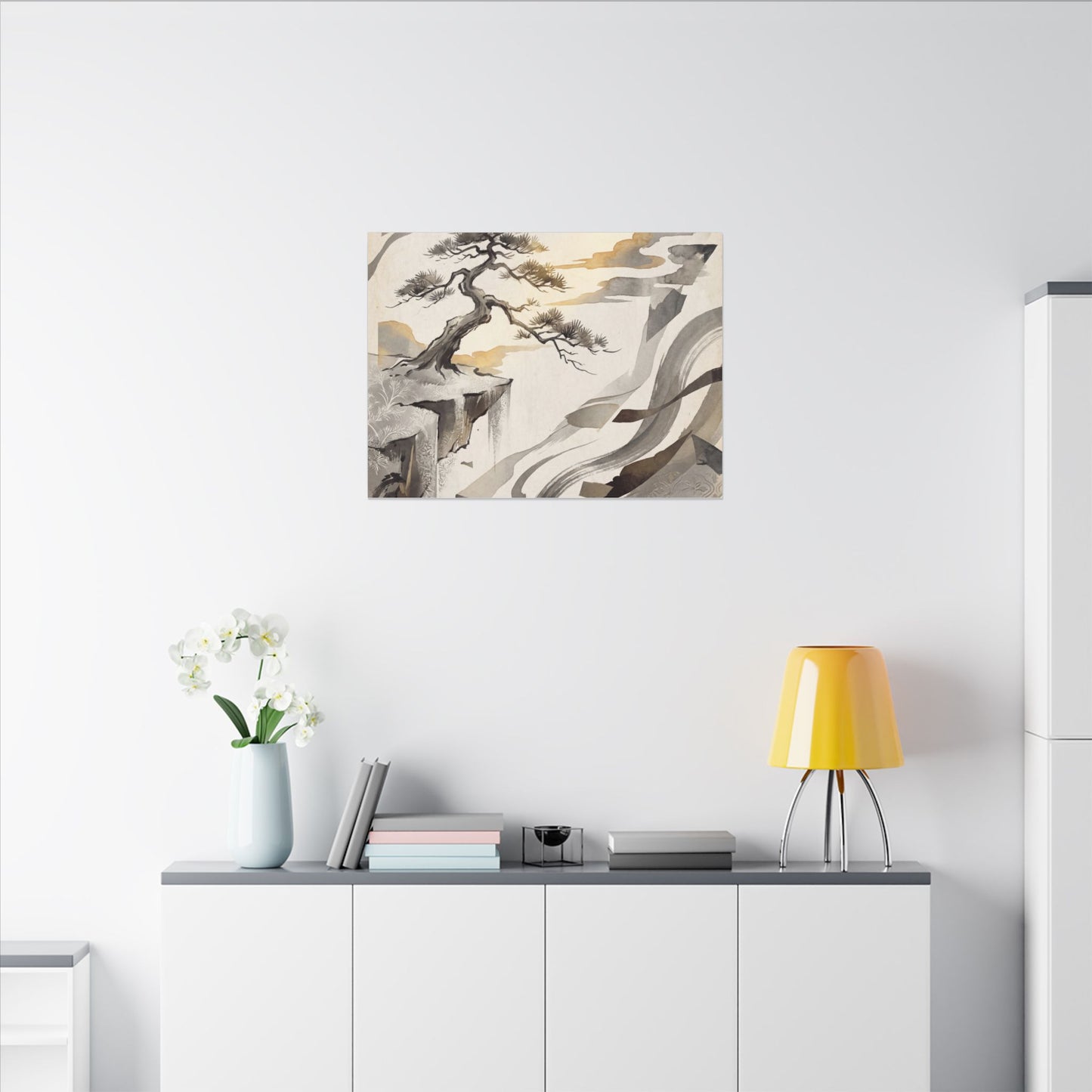 Golden Hour Pine Tree Canvas Art - Japandi Seijaku
