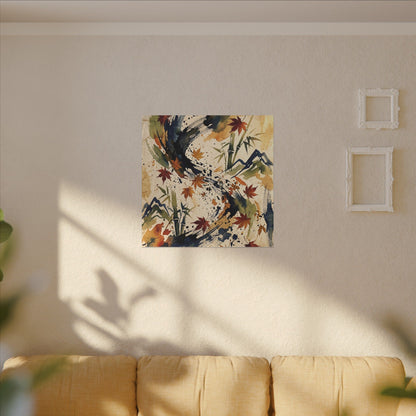 Golden Hour Ink Brushstroke Canvas Art - Zen Shibui
