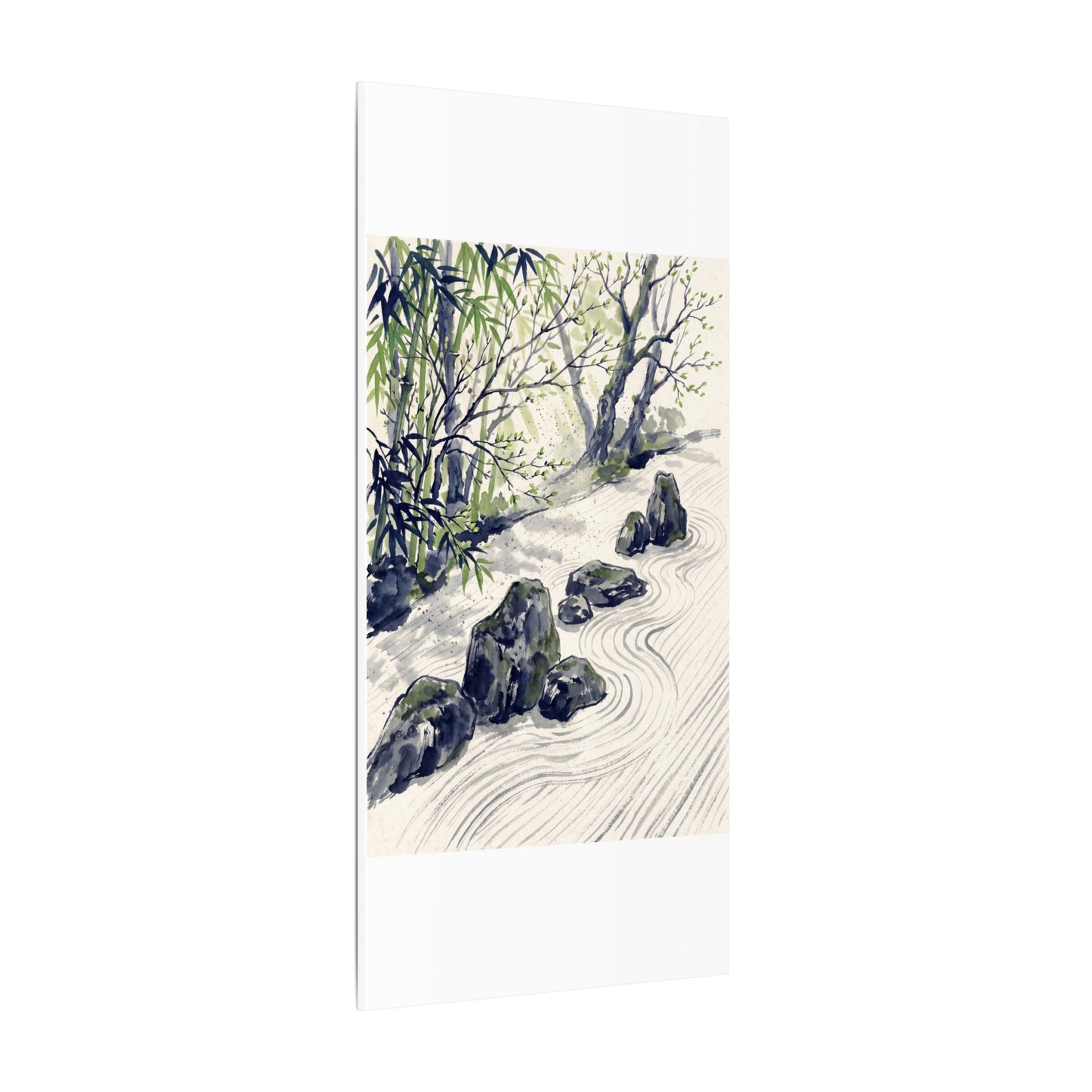 Dappled Rock Garden Canvas Art - Zen Mono No Aware