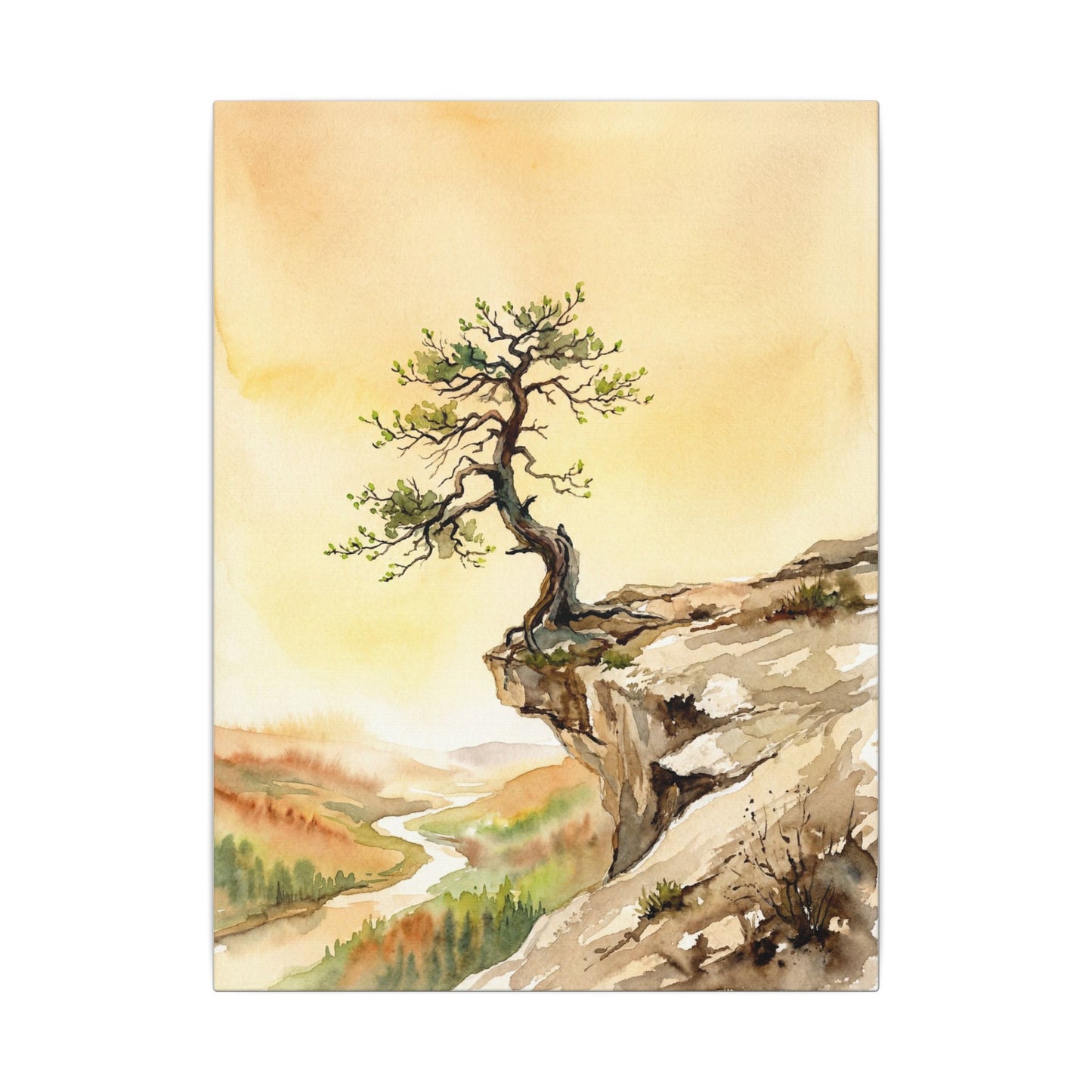 Golden Hour Pine Tree Canvas Art - Japandi Fukinsei