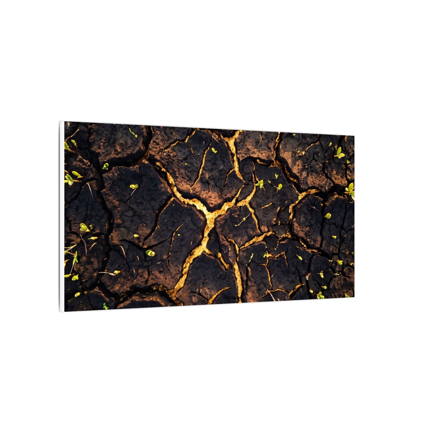 Cracked Earth Moody Minimal Canvas Art | Sophisticated Dark Japandi Art