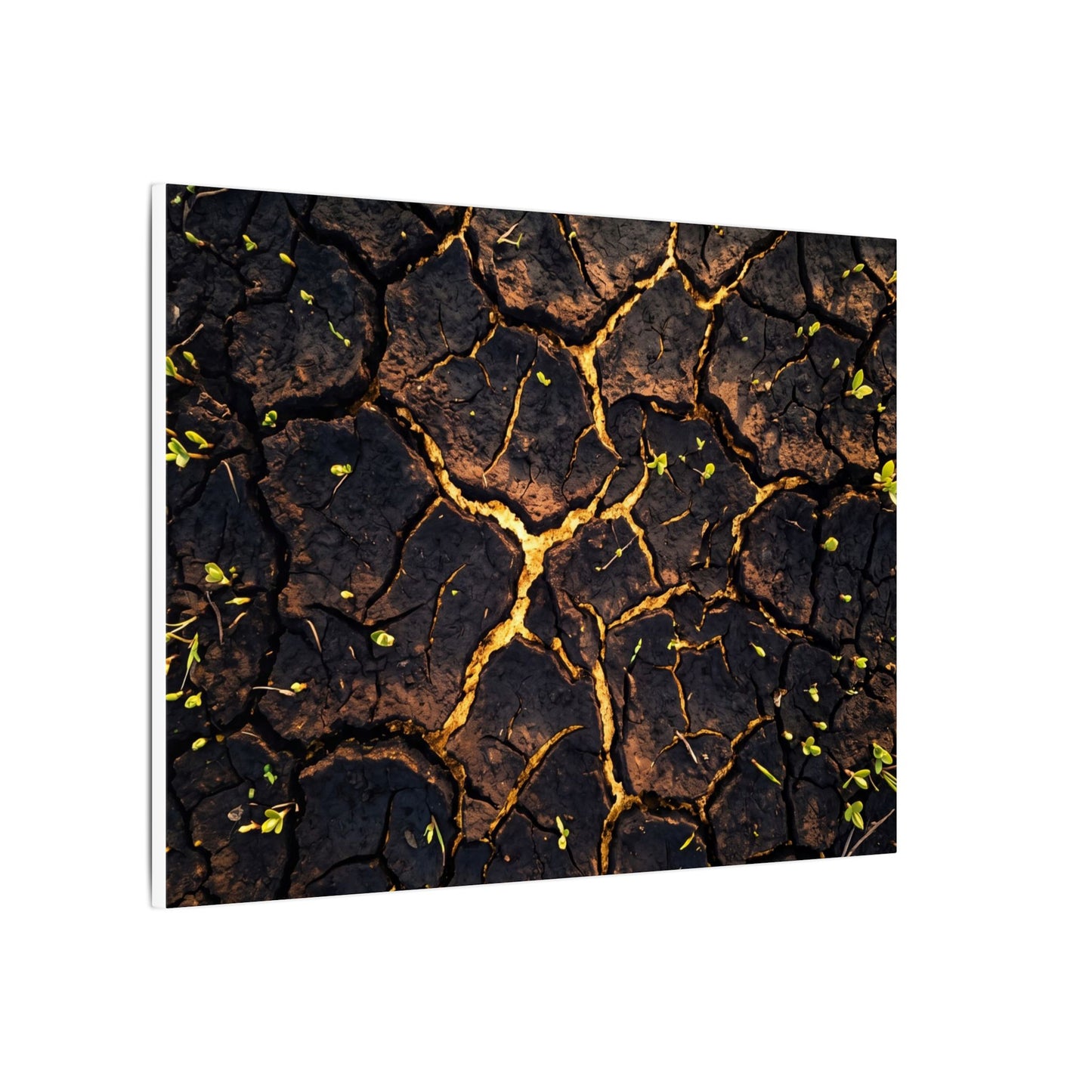 Cracked Earth Moody Minimal Canvas Art | Sophisticated Dark Japandi Art
