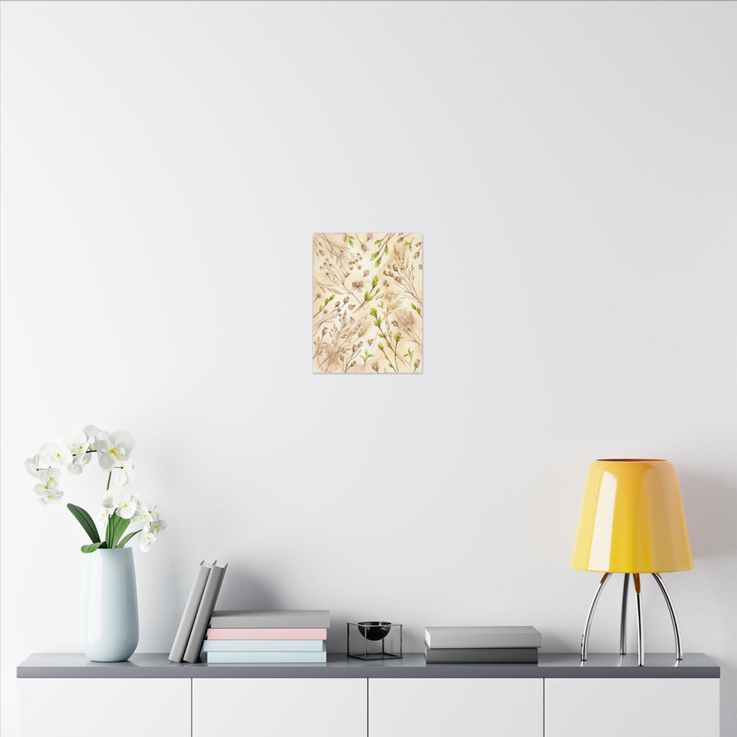 Spring Dried Flowers Watercolor Canvas Art | Earthy Decor