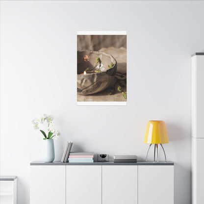 Candlelight Ceramic Bowl Canvas Art - Japandi Ma