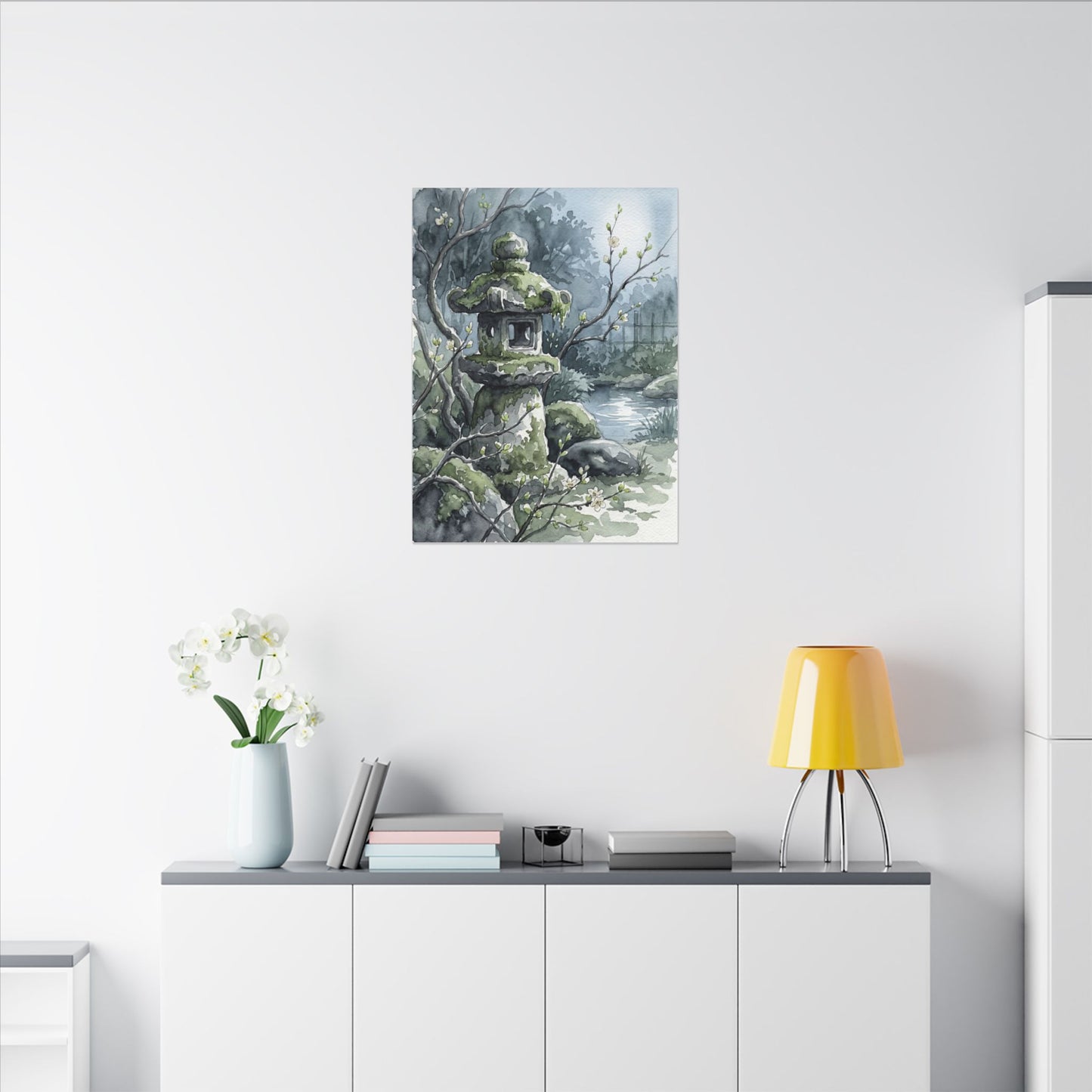 Moonlight Stone Lantern Canvas Art - Japandi Seijaku