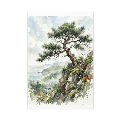 Pine Tree Spring Canvas Art | Japandi Neutral Design