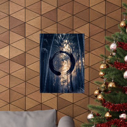 Golden Hour Bamboo Grove Wall Art Print - Zen Shibui