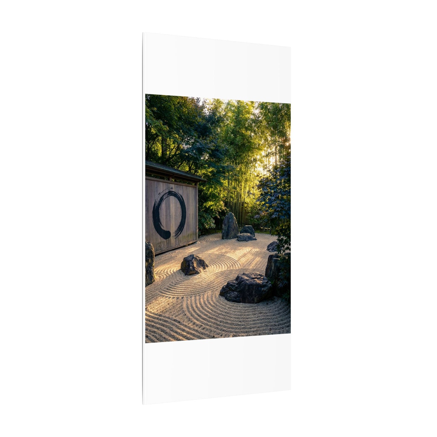Rock Garden Enso Canvas Art | Tranquil Zen Art