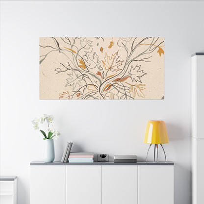 Warm Shadow Play Canvas Art - Minimal Line Japandi
