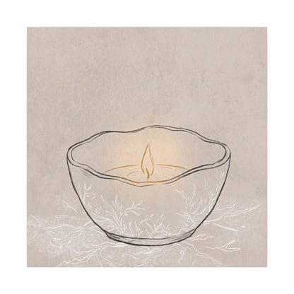 Ceramic Bowl Minimal Line Canvas Art | Neutral Japandi Art