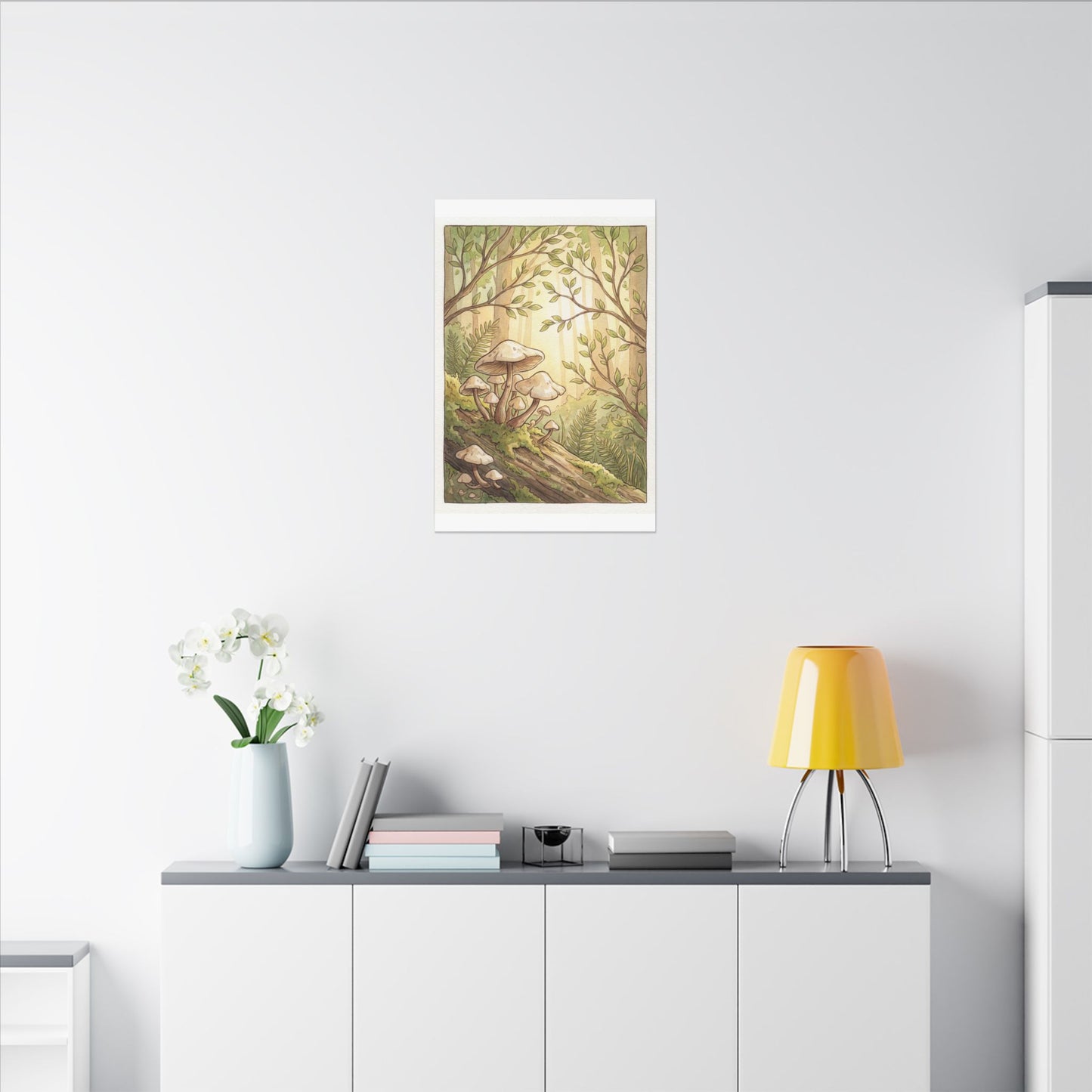 Spring Wild Mushrooms Mushroom Illustration Canvas Art | Cozy Decor