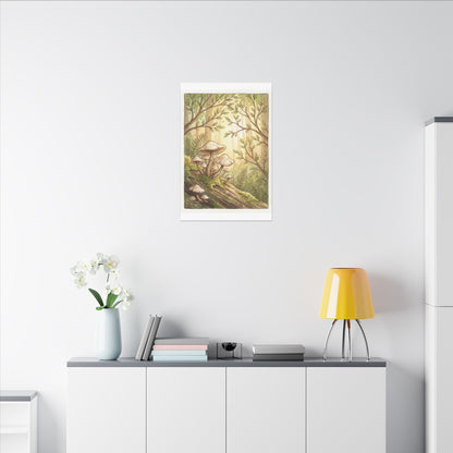 Spring Wild Mushrooms Mushroom Illustration Canvas Art | Cozy Decor