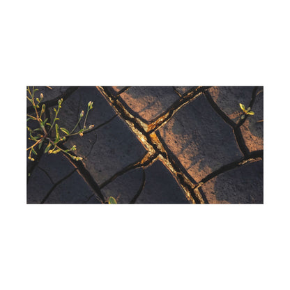Kintsugi Cracked Earth in Golden Hour | Gold Vein Canvas Art
