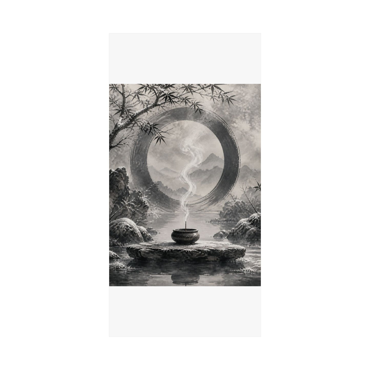 Dappled Incense Smoke Wall Art Print - Zen Seijaku