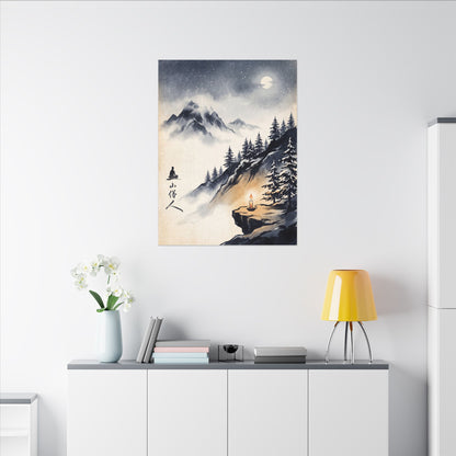 Mountain Mist Canvas Art | Winter Zen Ukiyo E Inspired Art