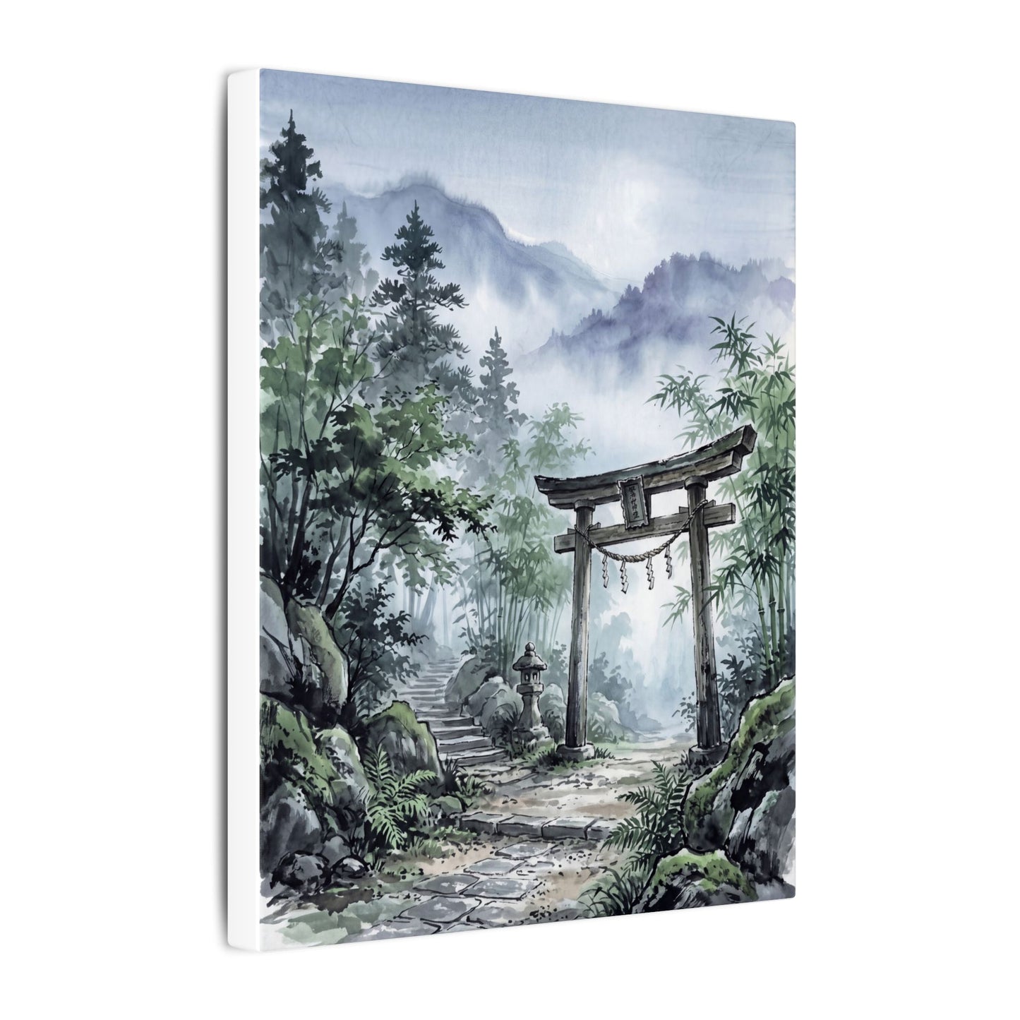 Moonlight Torii Gate Canvas Art - Zen Fukinsei