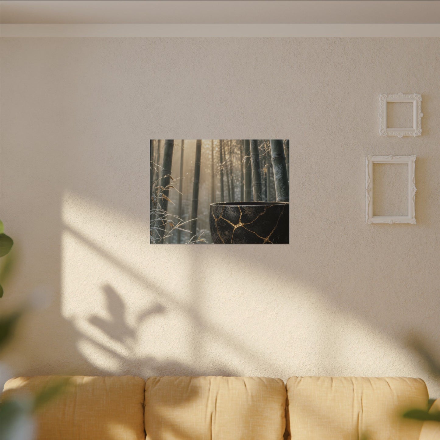 Fukinsei Bamboo Grove Canvas Art - Kintsugi Gold Repair
