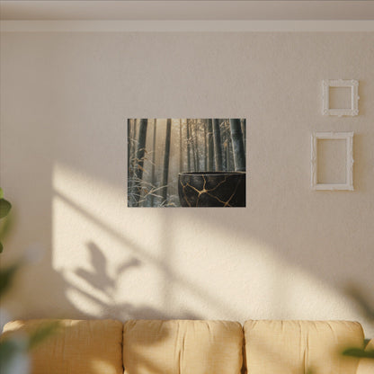 Fukinsei Bamboo Grove Canvas Art - Kintsugi Gold Repair