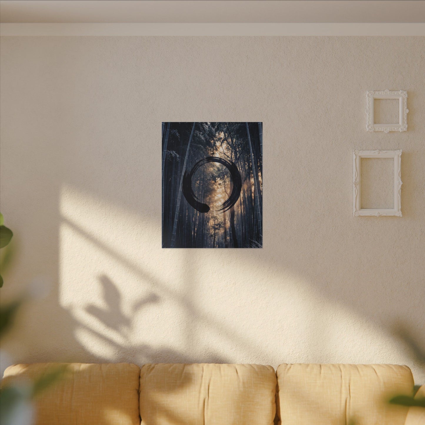 Bamboo Grove Canvas Art | Winter Zen Enso Art