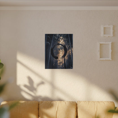 Bamboo Grove Canvas Art | Winter Zen Enso Art