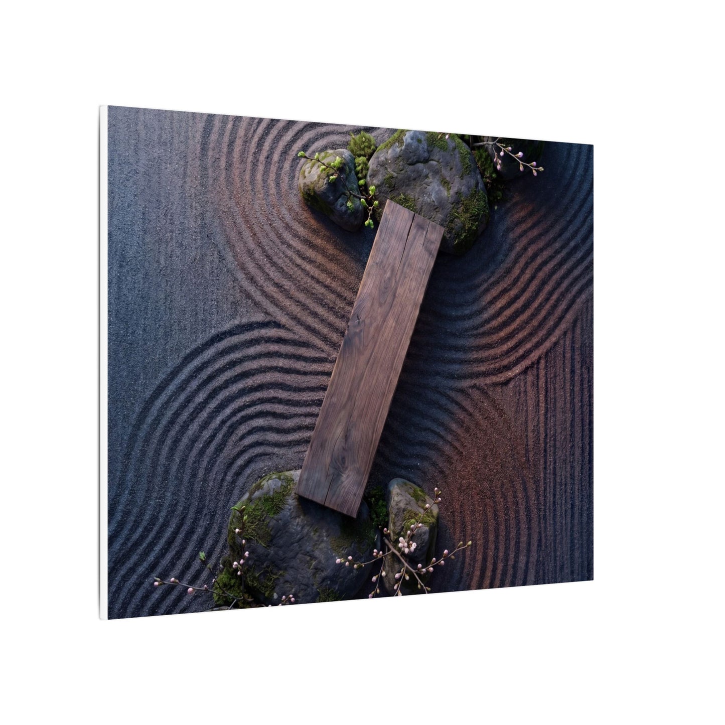 Spring Rock Garden Moody Minimal Canvas Art | Atmospheric Decor