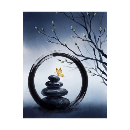 Zen River Stones in Dawn | Enso Wall Art Print