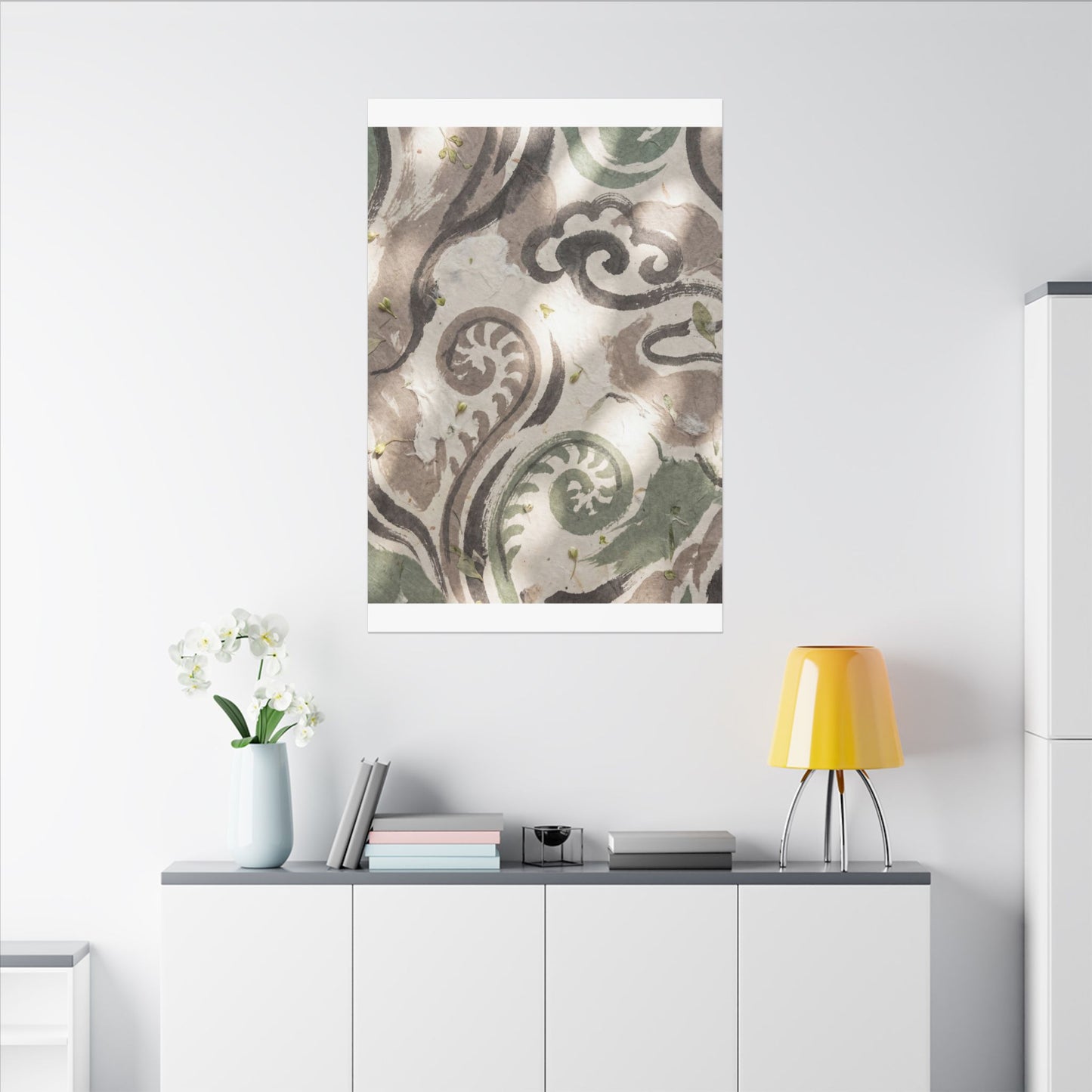Dappled Ink Brushstroke Canvas Art - Japandi Ma