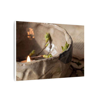 Candlelight Ceramic Bowl Canvas Art - Japandi Ma