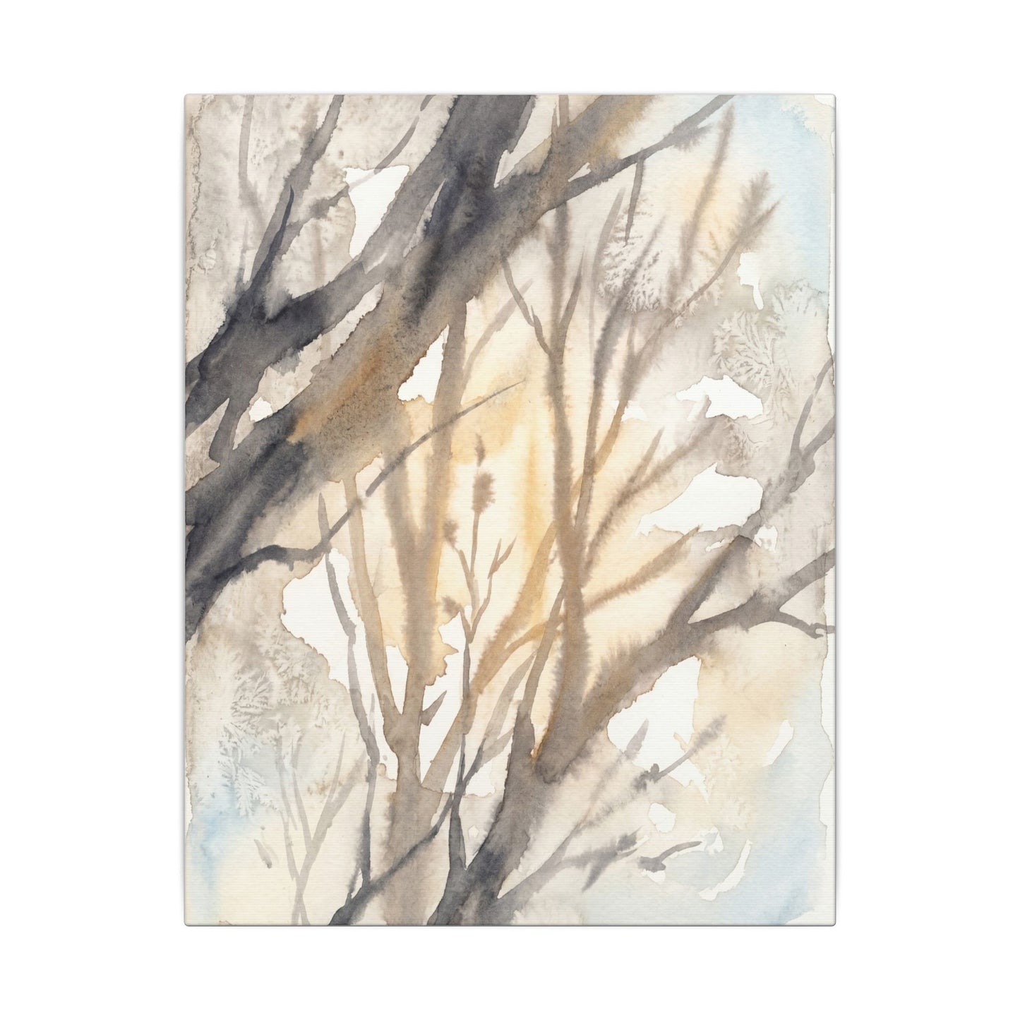 Ma Shadow Play Canvas Art - Japandi Watercolor