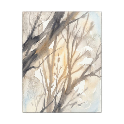 Ma Shadow Play Canvas Art - Japandi Watercolor