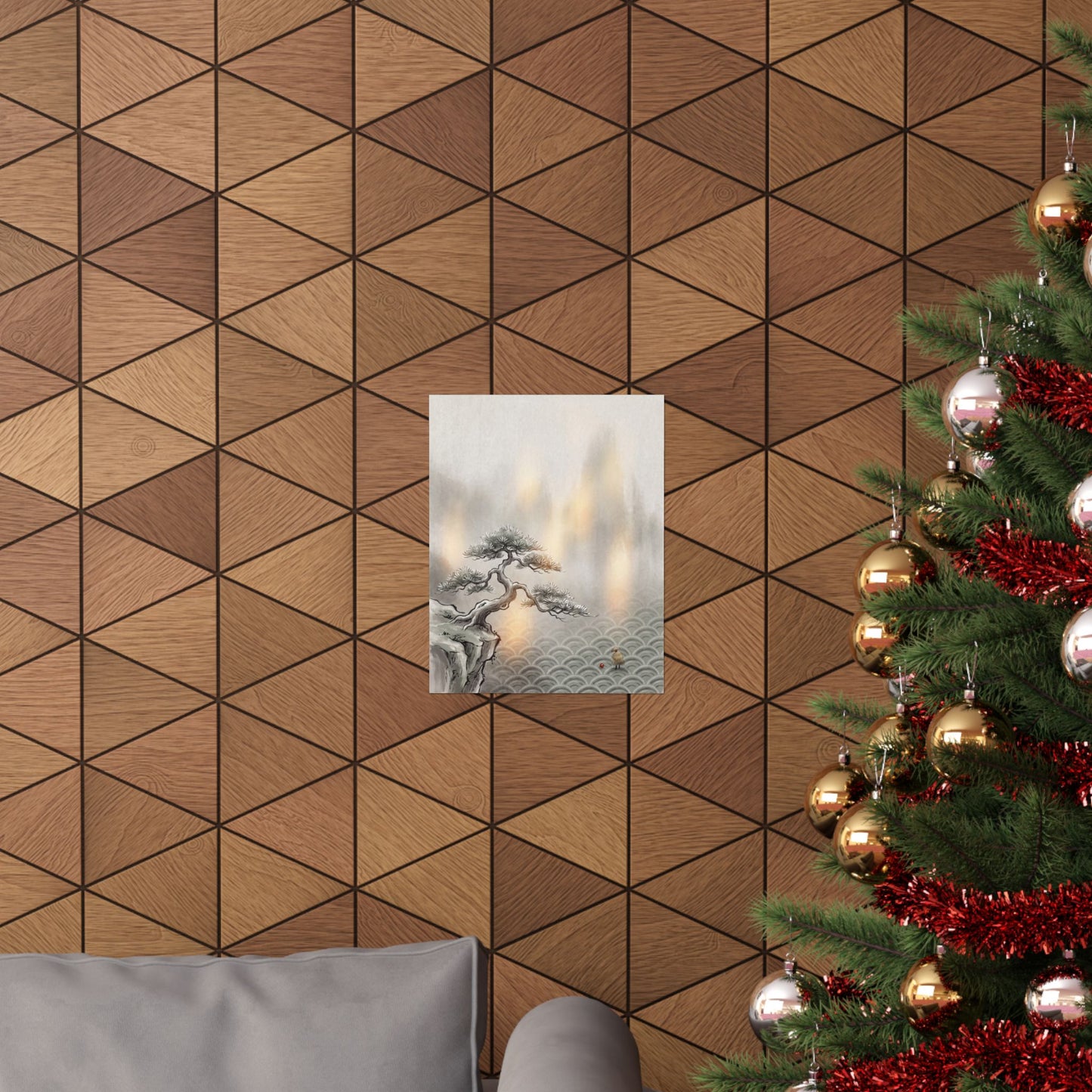 Datsuzoku Pine Tree Wall Art Print - Japandi Japanese Pattern