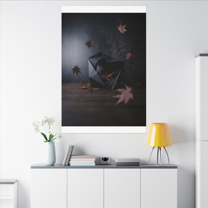 Dark Japandi Paper Fold in Dawn | Shadow Zen Canvas Art