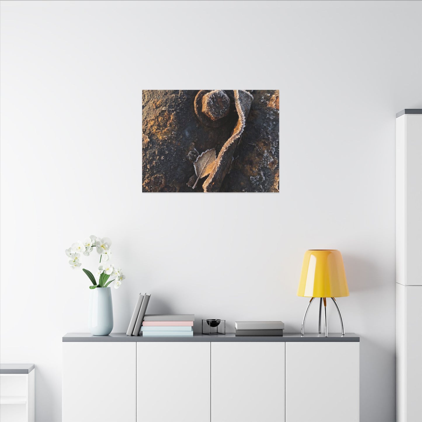 Moody Rust Patina Canvas Art - Moody Minimal Dark Japandi