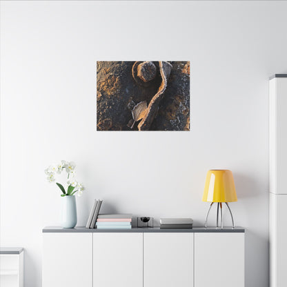 Moody Rust Patina Canvas Art - Moody Minimal Dark Japandi