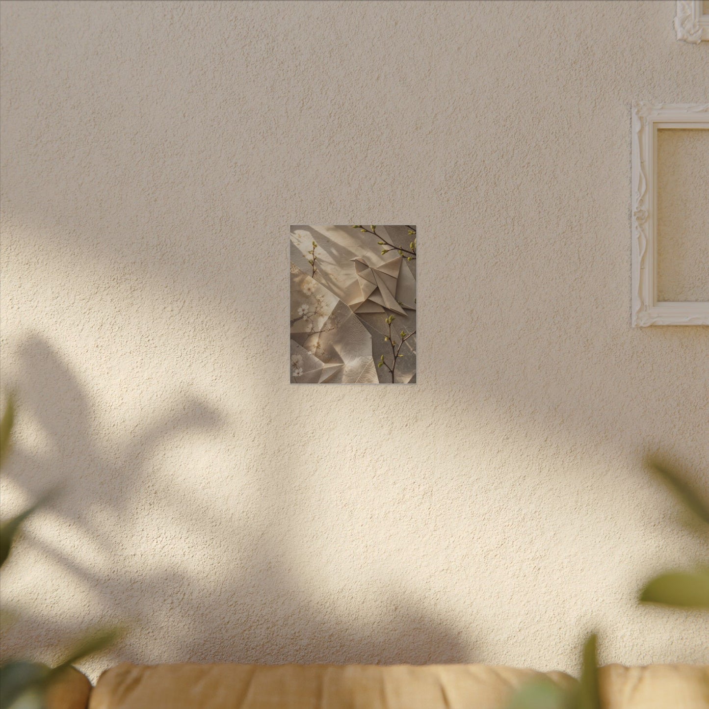 Golden Hour Paper Fold Canvas Art - Japandi Fukinsei