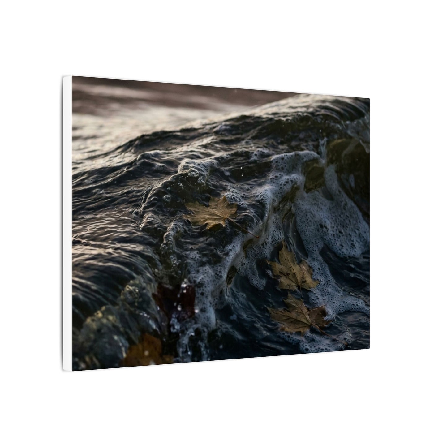 Dark Japandi Ocean Wave in Dawn | Moody Minimal Canvas Art
