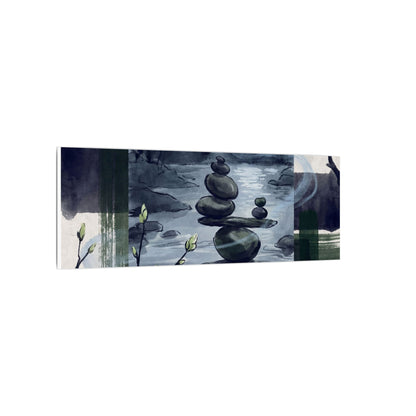 Moonlight River Stones Canvas Art - Zen Shibui