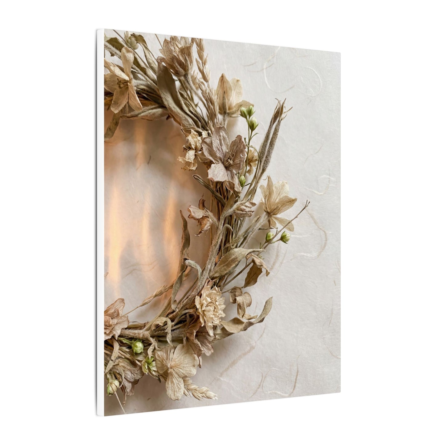Dried Flowers Japanese Pattern Canvas Art | Neutral Japandi Art