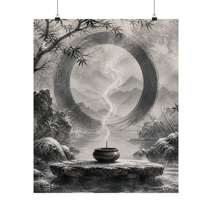 Dappled Incense Smoke Wall Art Print - Zen Seijaku