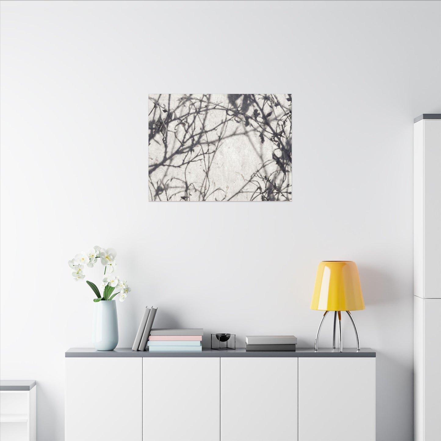 Winter Shadow Play Japanese Pattern Canvas Art | Elegant Decor