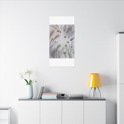 Dried Flowers Japanese Pattern Canvas Art | Elegant Japandi Art