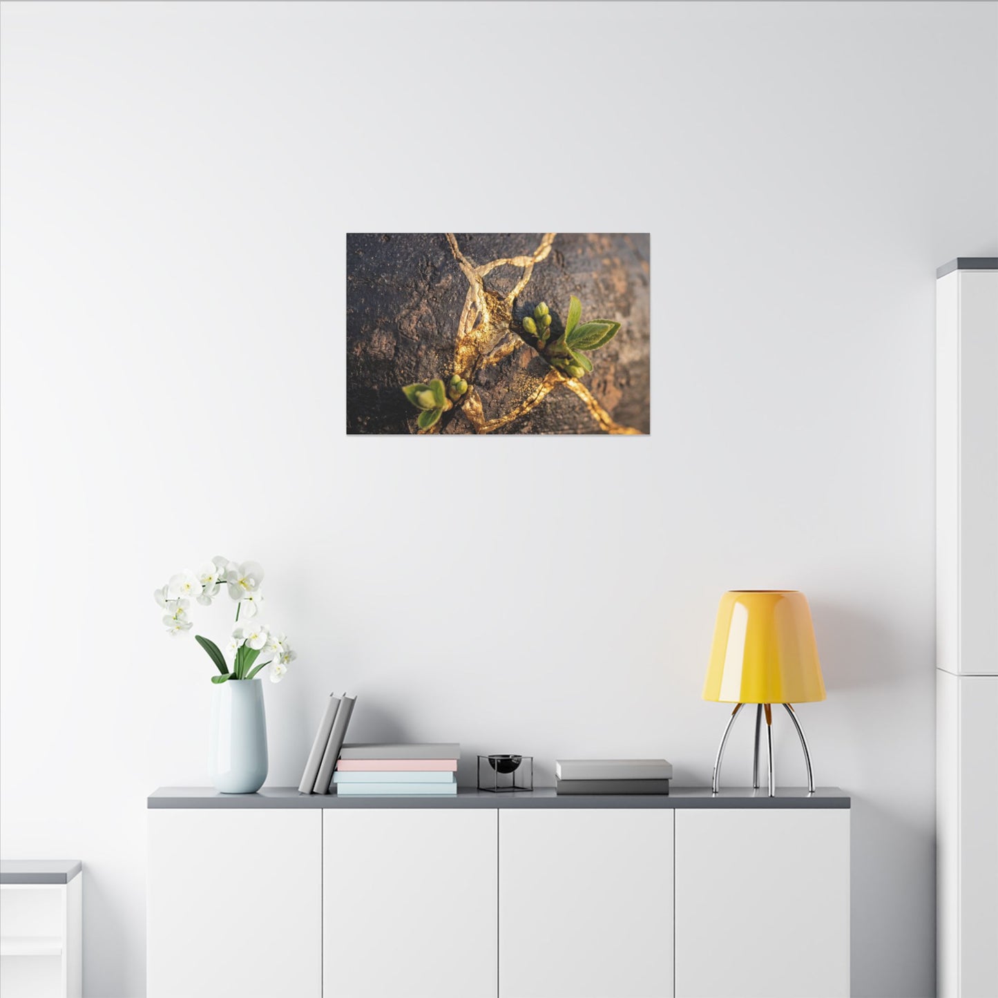 Rust Patina Gold Repair Canvas Art | Resilient Kintsugi Art