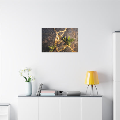 Rust Patina Gold Repair Canvas Art | Resilient Kintsugi Art