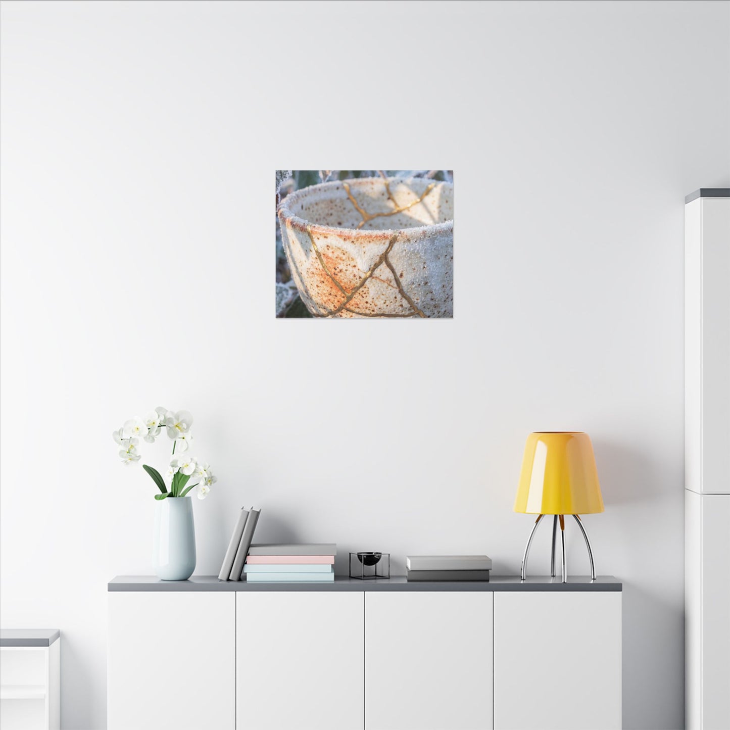 Resilient Ceramic Bowl Canvas Art - Gold Vein Kintsugi