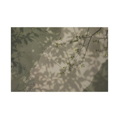 Neutral Shadow Play Canvas Art - Japanese Pattern Japandi